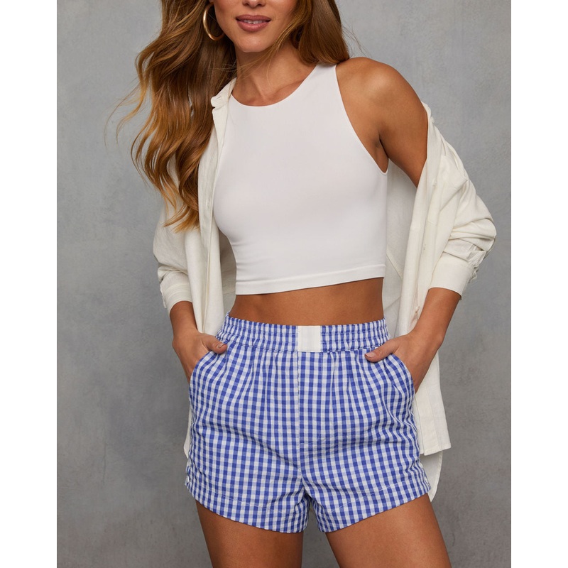 Rori Seersucker Checkered Shorts