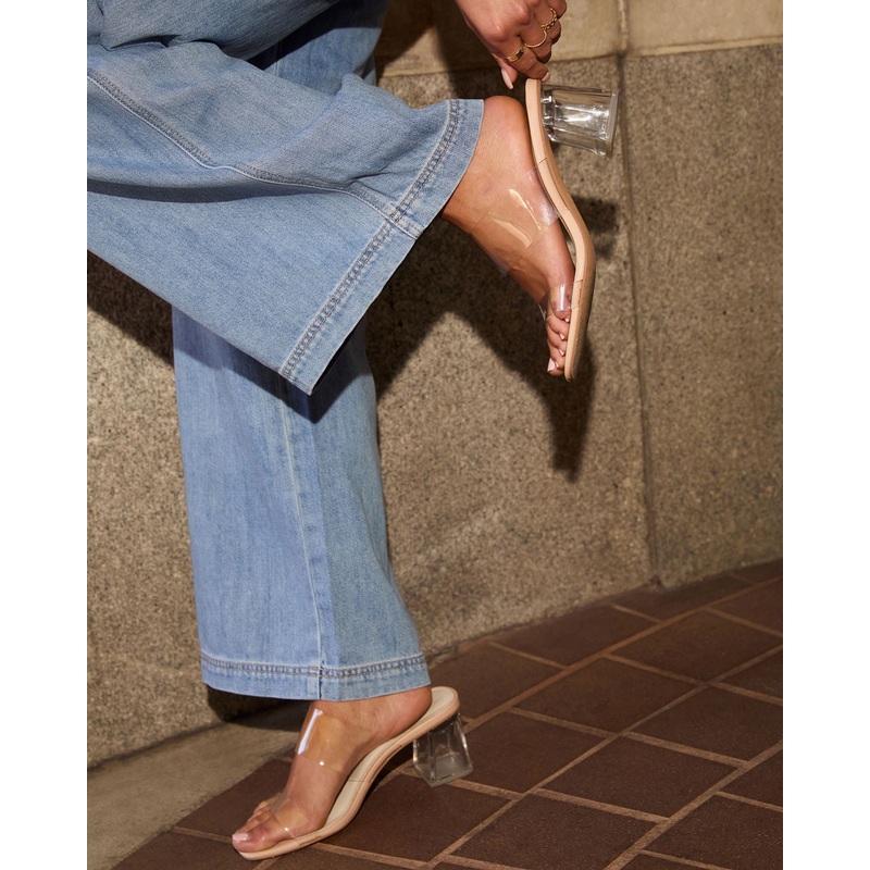 Savanna Clear Open Toe Mules|Clear|6|6.5|7|7.5|8|8.5|9|10