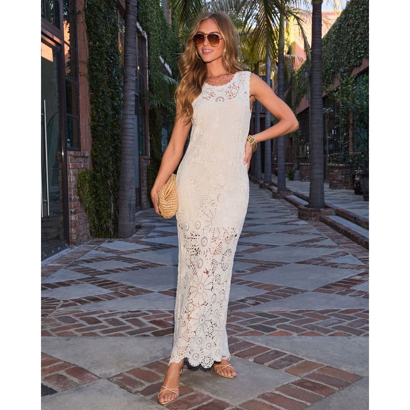 Suki Sleeveless Crochet Maxi Dress