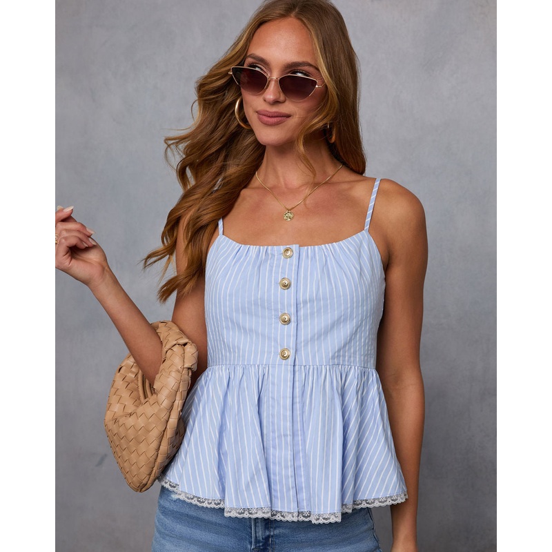 Always Been You Striped Peplum Top