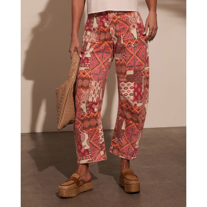 Charlotte Paisley Barrel Jeans