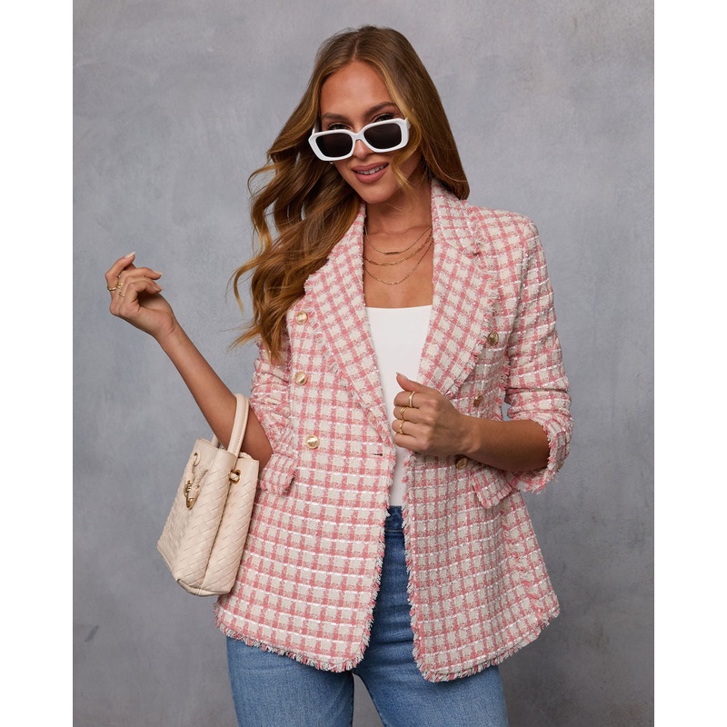 Darling Me Tweed Double Breasted Blazer