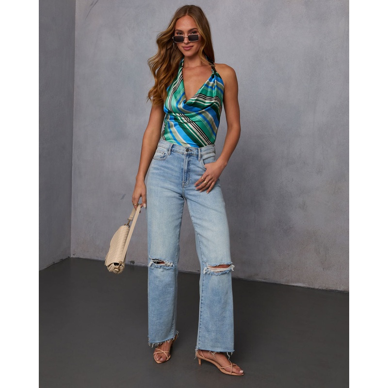 Frankie Satin Halterneck Top|Green/Blue/Black|XS|S|M|L|XL