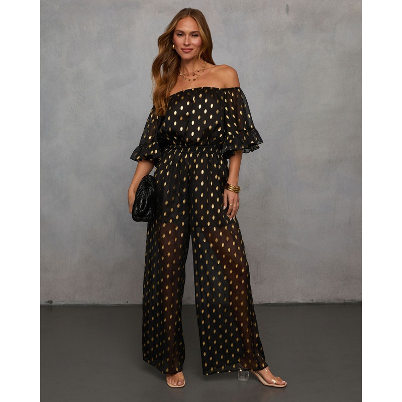 Heartfelt Chiffon Off Shoulder Jumpsuit
