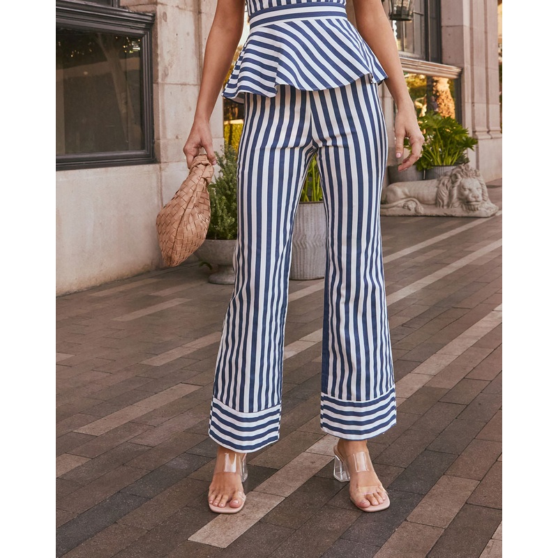 Hudson Striped Flare Pant|Navy/White|XS|S|M|L|XL