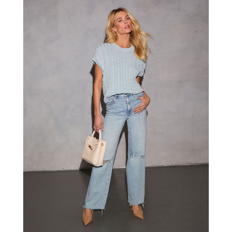 Kalia Cable Knit Sweater|Chambray|Grey|XS|S|M|L|XL