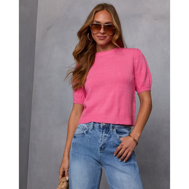 Kayda Cropped Short Sleeve Sweater