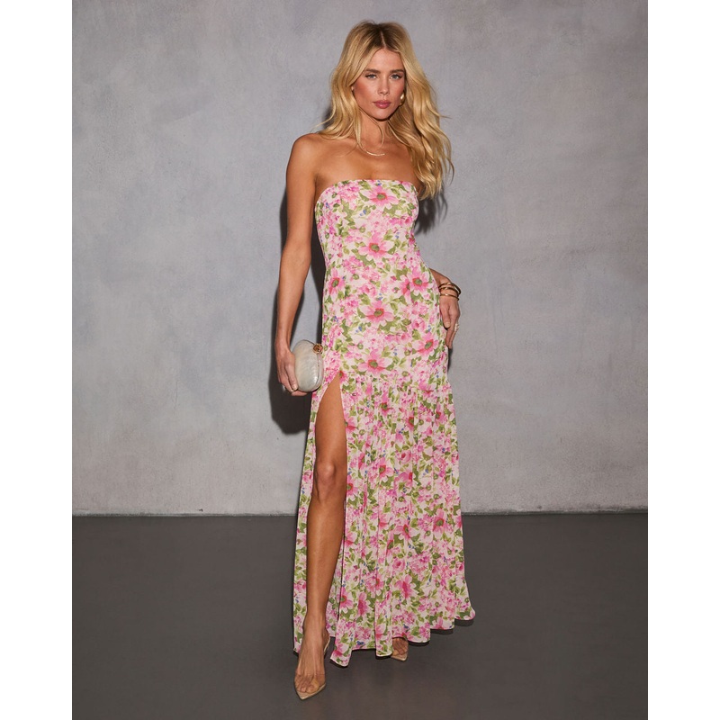 Lily Song Floral Drop Waist Maxi Dress