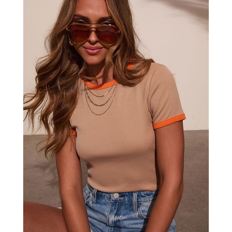 Living Life Ribbed Short Sleeve Top