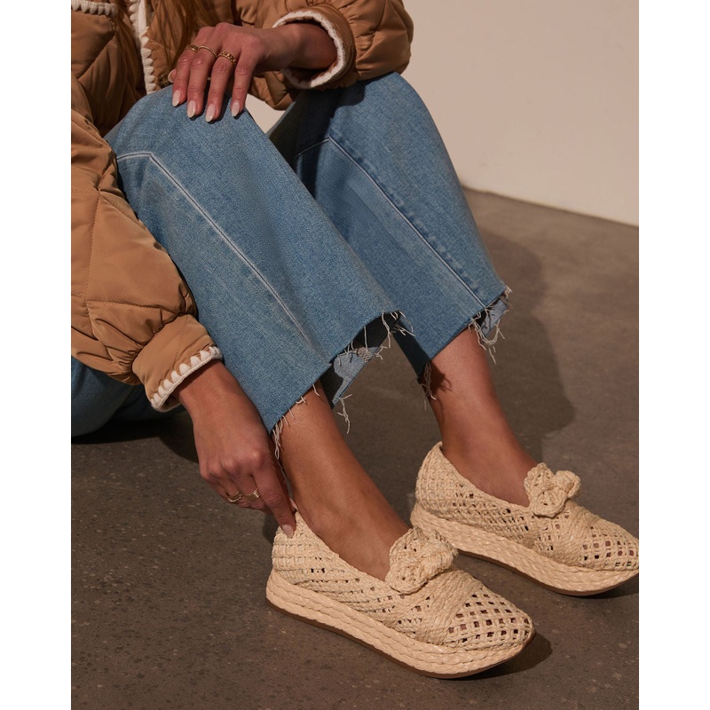 Lyla Straw Platform Bow Sneaker