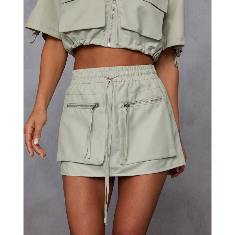 Minimal Muse Cargo Mini Skirt|Green|XS|S|M|L|XL