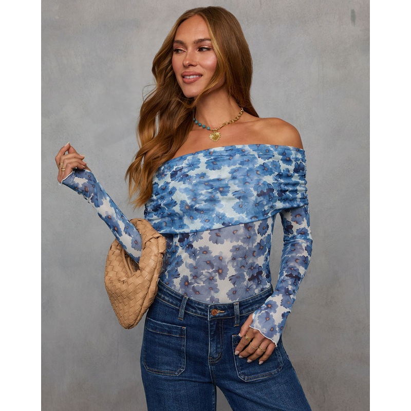 Petal Promise Floral Off Shoulder Bodysuit