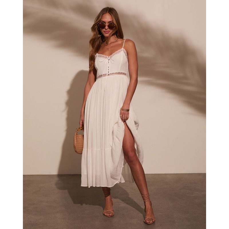 Pucker Up Plisse Maxi Dress|White|S|M|L|XL