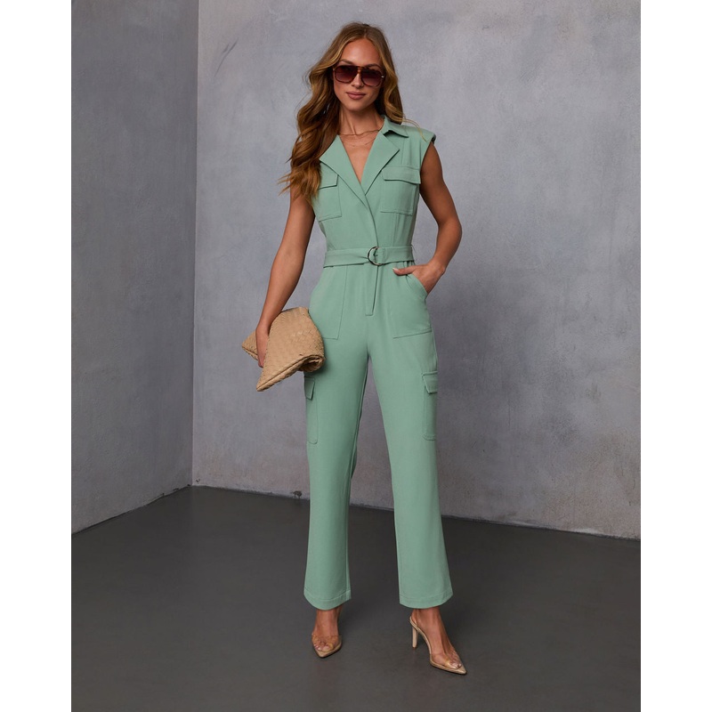 Romy Belted Jumpsuit|Green|S|M|L|XL