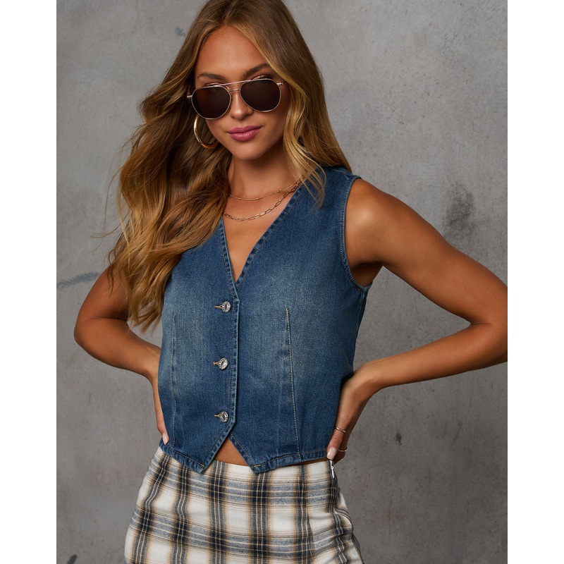 Saddleback Views Denim Vest Top
