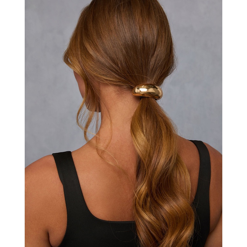 Satya Glossy Dome Pony Cuff|Gold|O/S