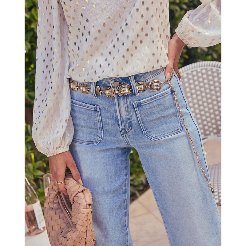 Sevana Embellished Chain Belt|Gold|O/S