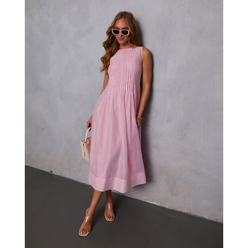 Shes Timeless Pintuck Organza Midi Dress