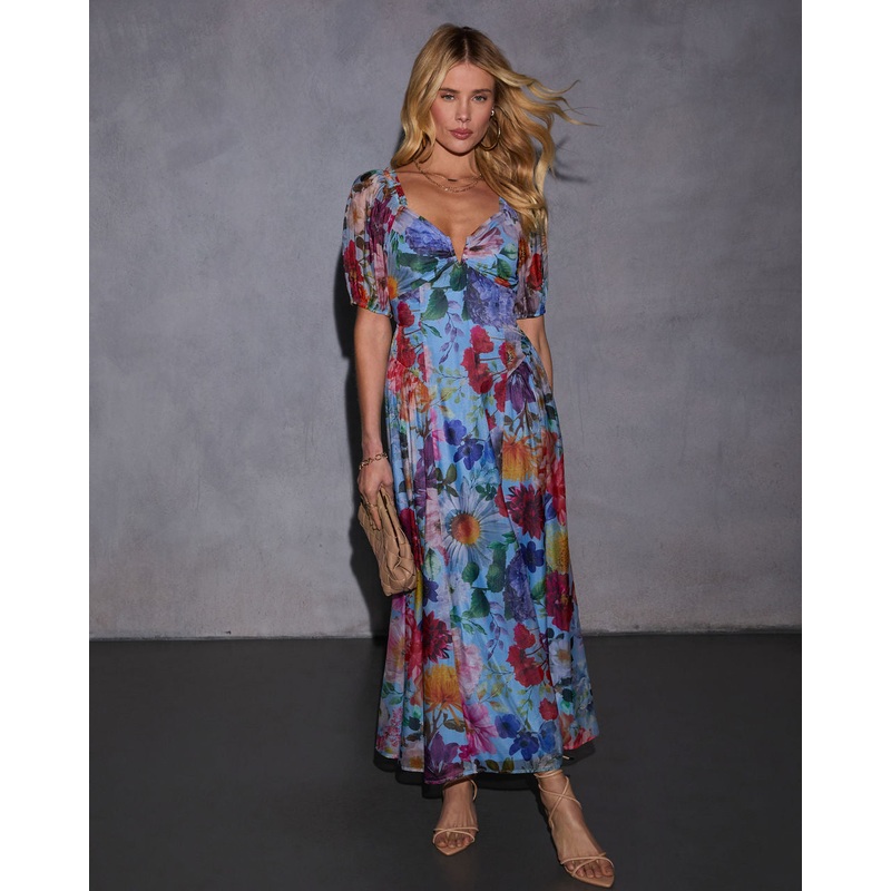 Sweet Blooms Floral Maxi Dress