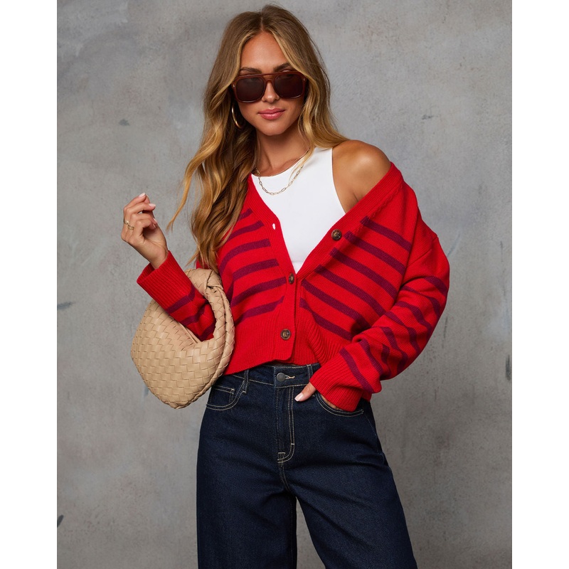 Upper Class Striped Cardigan|Red Multi|XS|S|M|L|XL