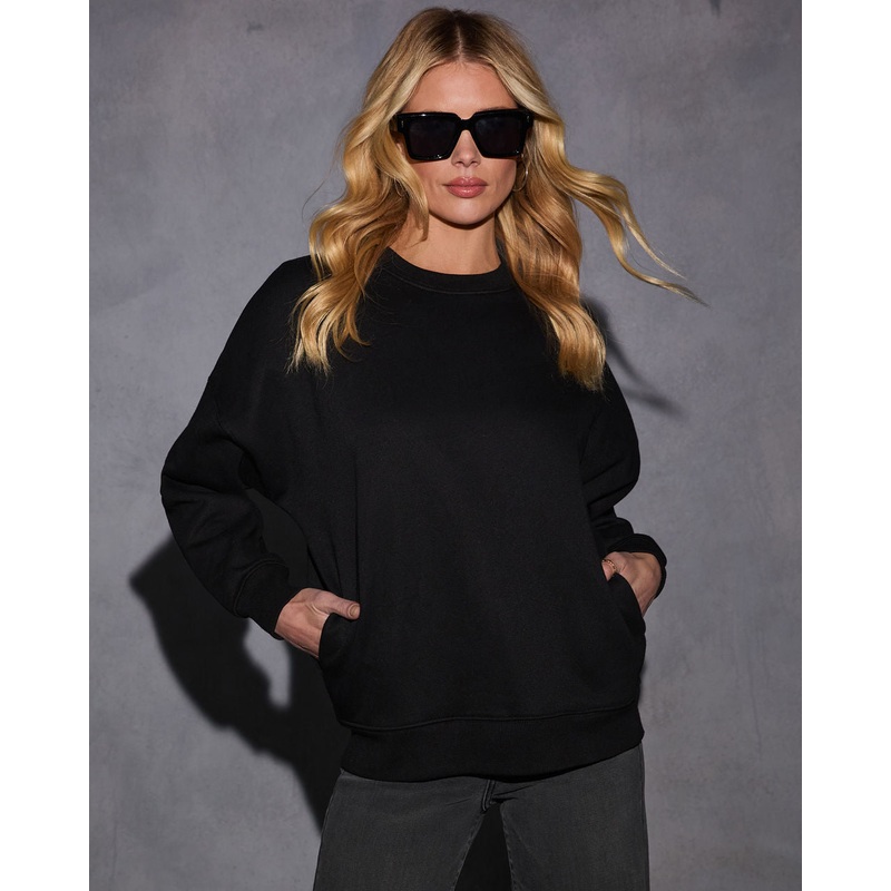 Woah Pocketed Cotton Blend Mock Neck Sweatshirt