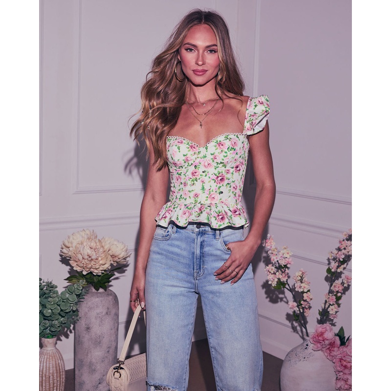 Bloom Together Floral Peplum Top