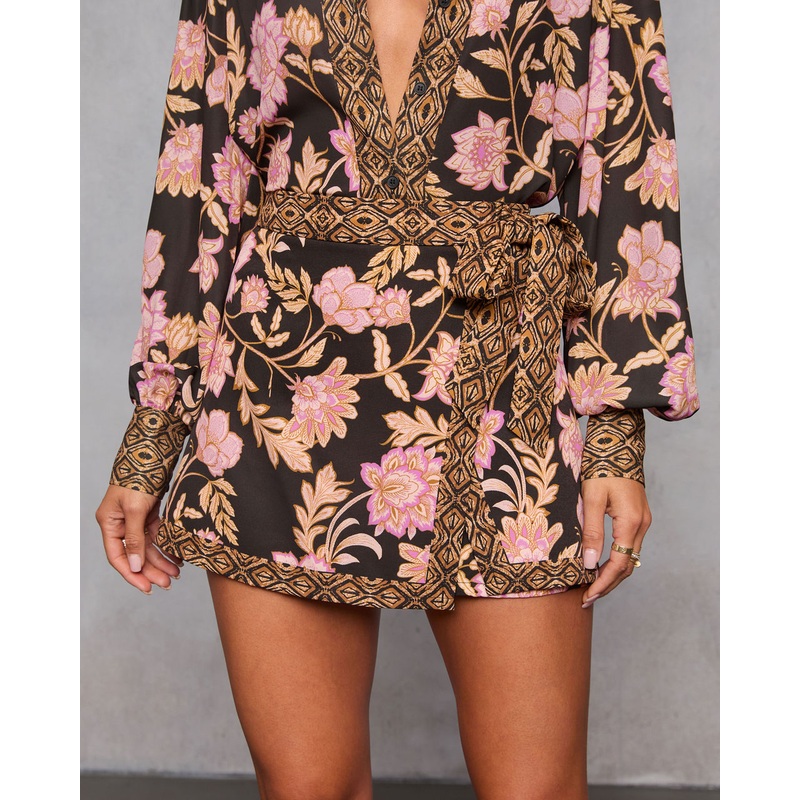 Ivy Embrace Floral Wrap Mini Skort