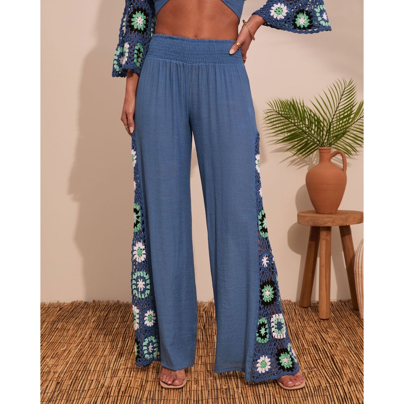 Josia Crochet Side Panel Pants