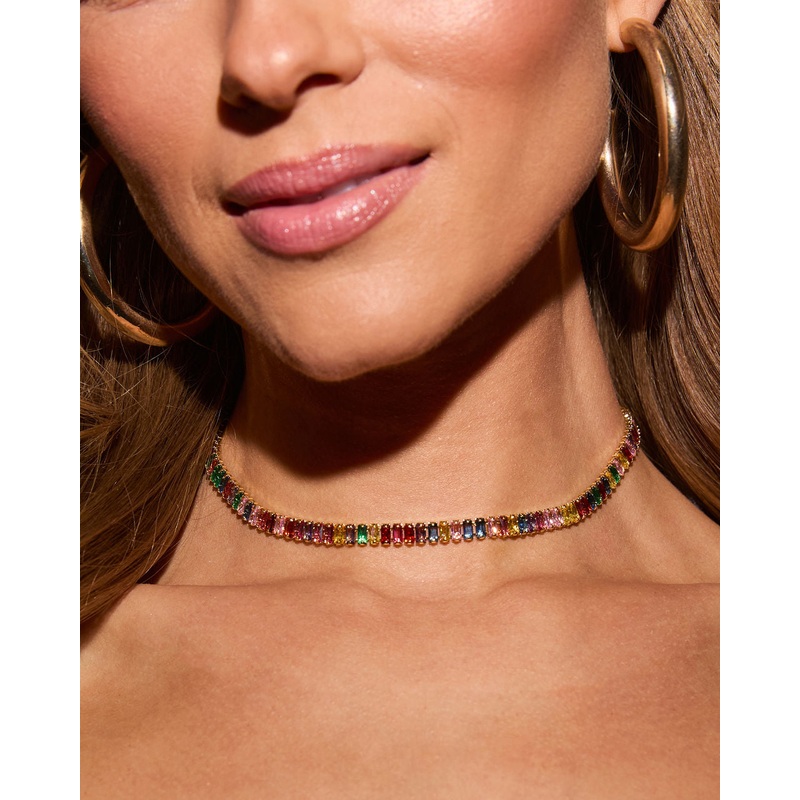 Lianna Multi Color Tennis Necklace