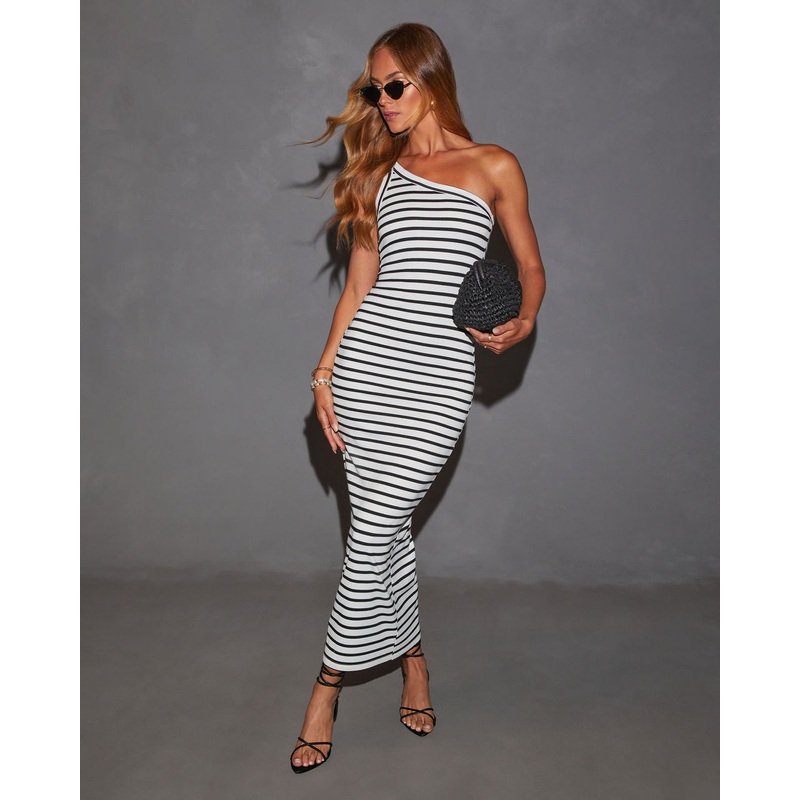 Mckinley Ribbed Knit Striped Maxi Dress