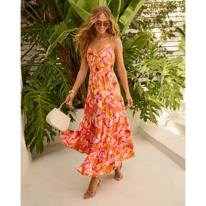 Paradise Tropics Maxi Dress|Red|Multi|XS|S|M|L|XL
