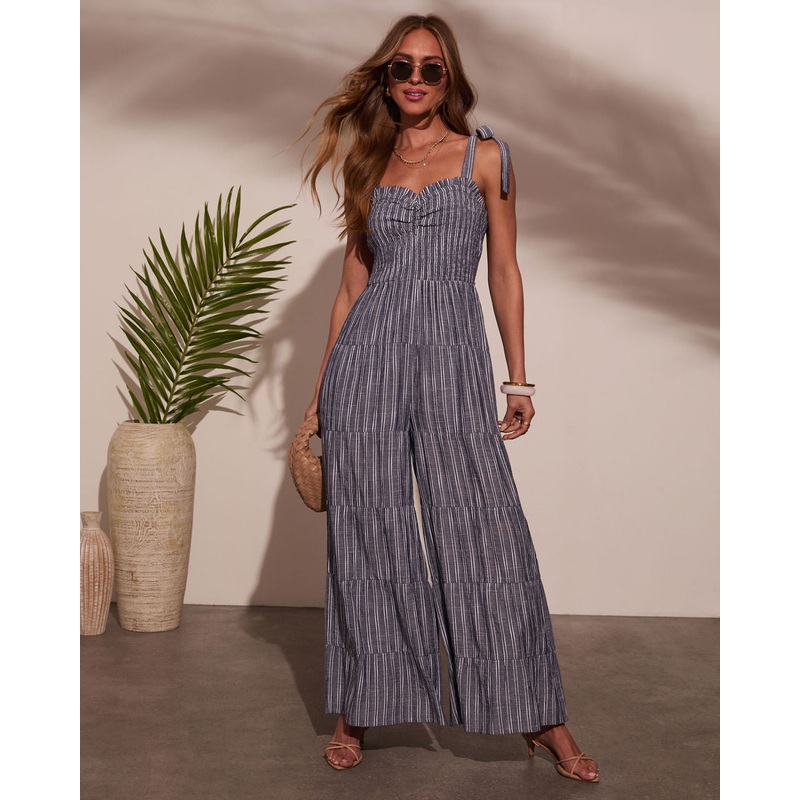 Reima Pleated Shoulder Tie Jumpsuit