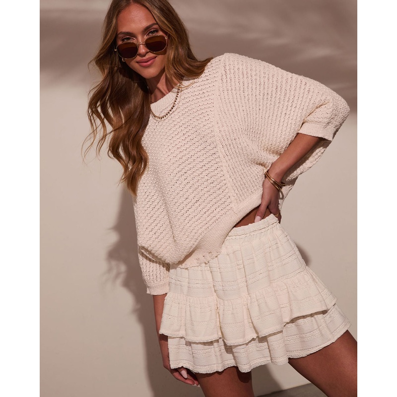 Sunwoven Distressed Crochet Sweater
