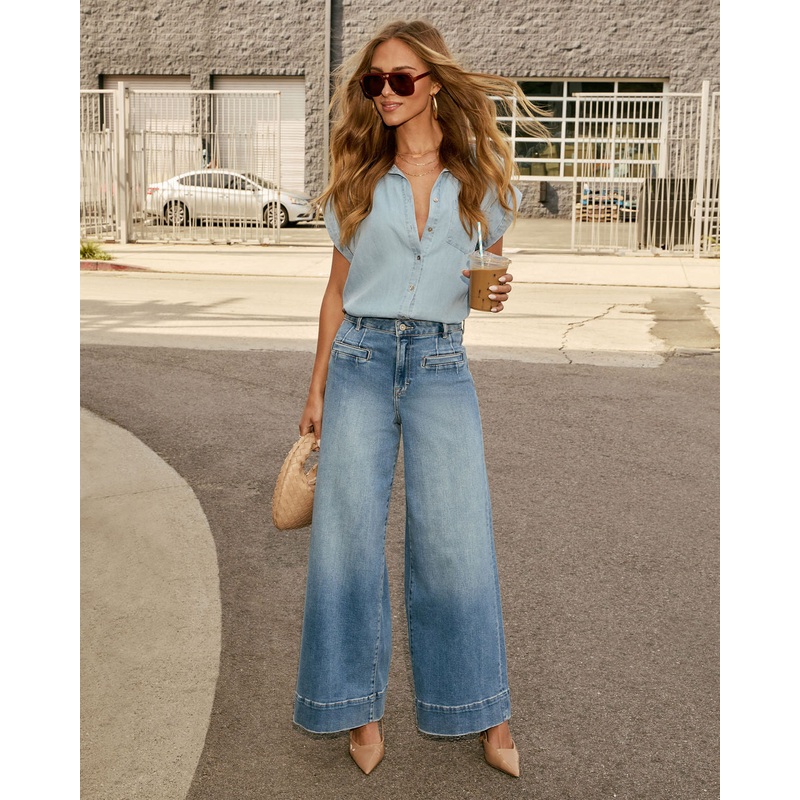 Fresh Cut Wide Leg Jeans|Medium Wash|24|25|26|27|28|29|30|31