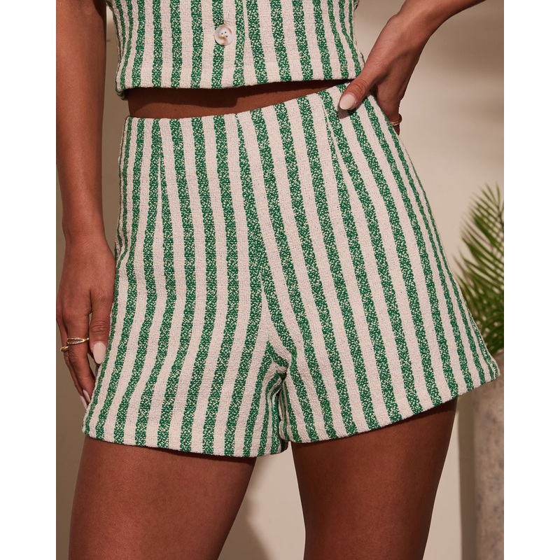 Fresh Feels Striped High Rise Shorts