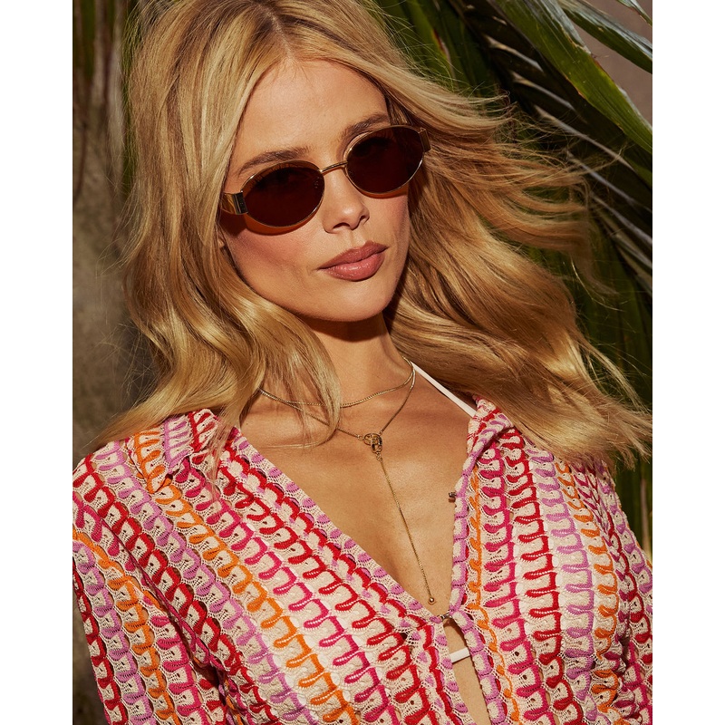 Gemma Wire Frame Sunglasses|Gold|O/S