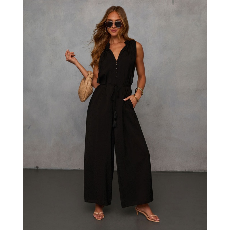 Hey Lover Waist Tie Jumpsuit|Black|Pink|S|M|L|XS|XL
