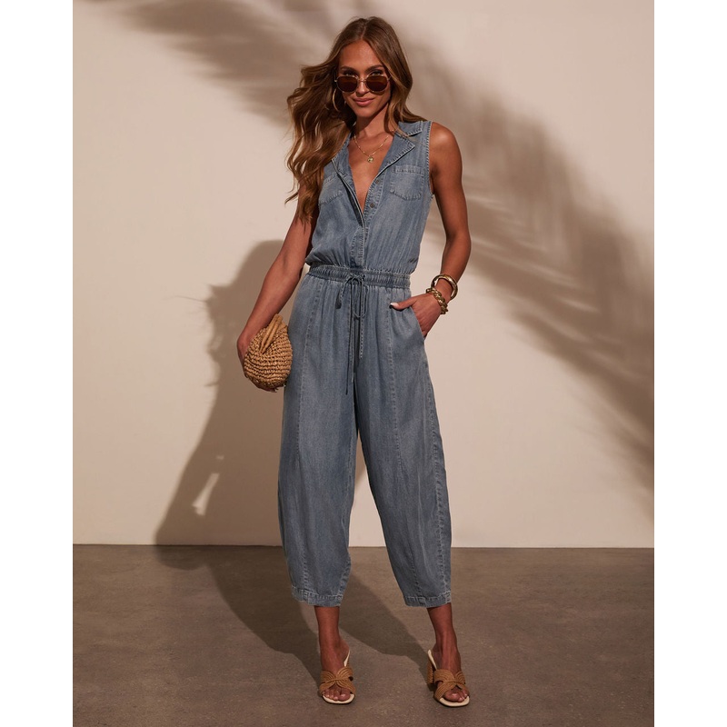 Hollie Drawstring Denim Jumpsuit