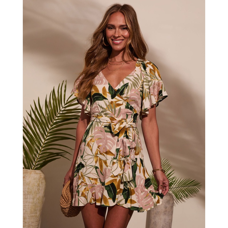 Ireland Floral Ruffle Wrap Dress