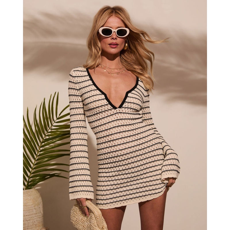 Kori Striped Coverup Mini Dress