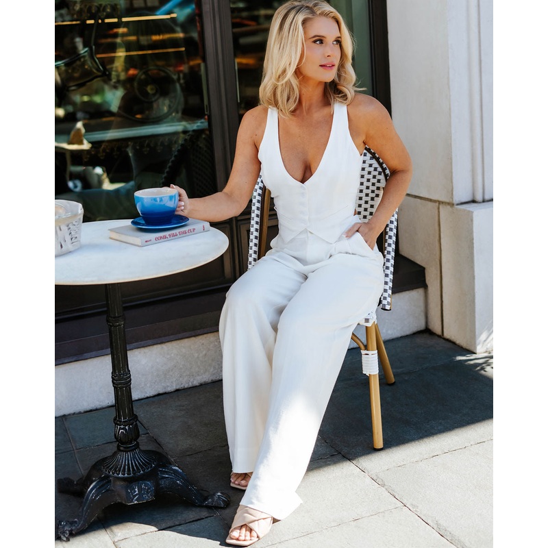 Leva Pocketed Wide Leg Pants|White|Black|Blue|Orange|XS|S|M|L|XL