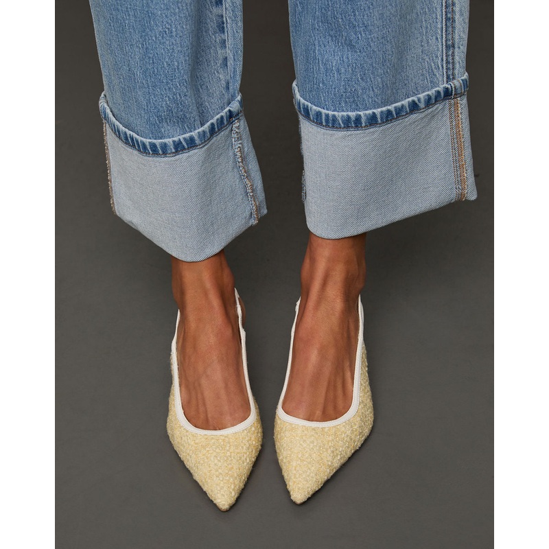 Poised Moment Tweed Slingback Kitten Heels