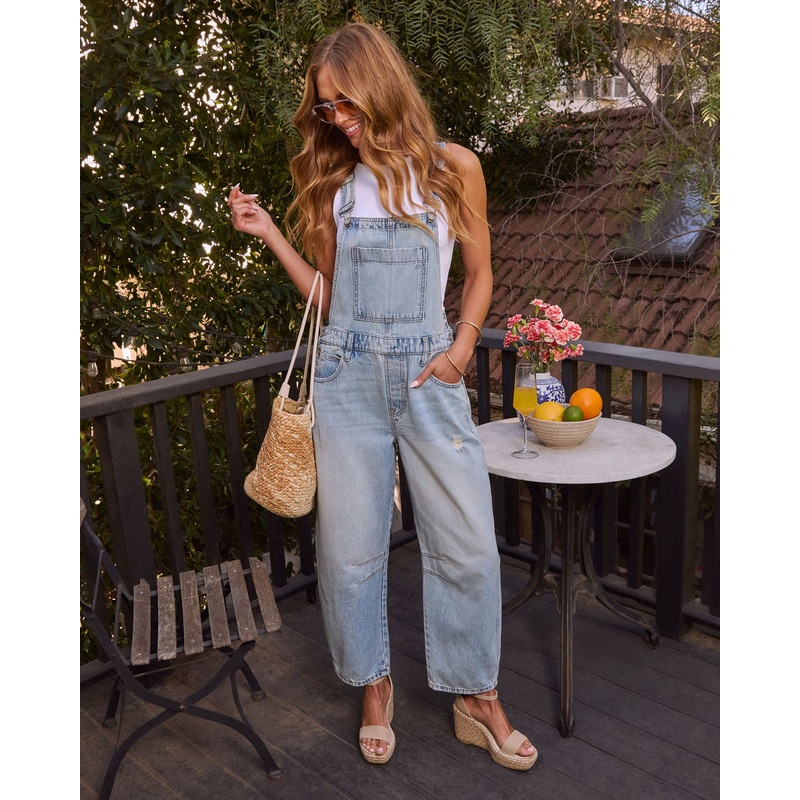 Tavy Barrel Denim Overalls|Light Wash|XS|S|M|L