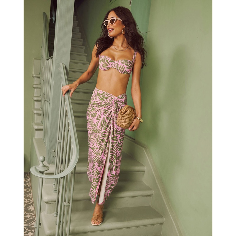 Verona Tropical Print Coverup Maxi Skirt