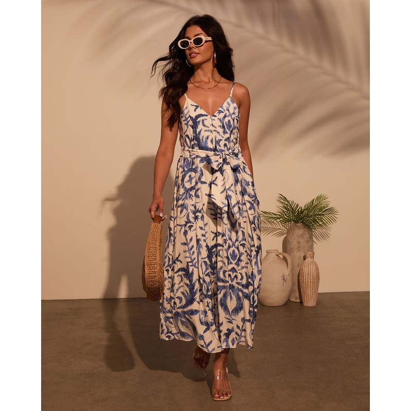 Beachfront Muse Abstract Midi Dress