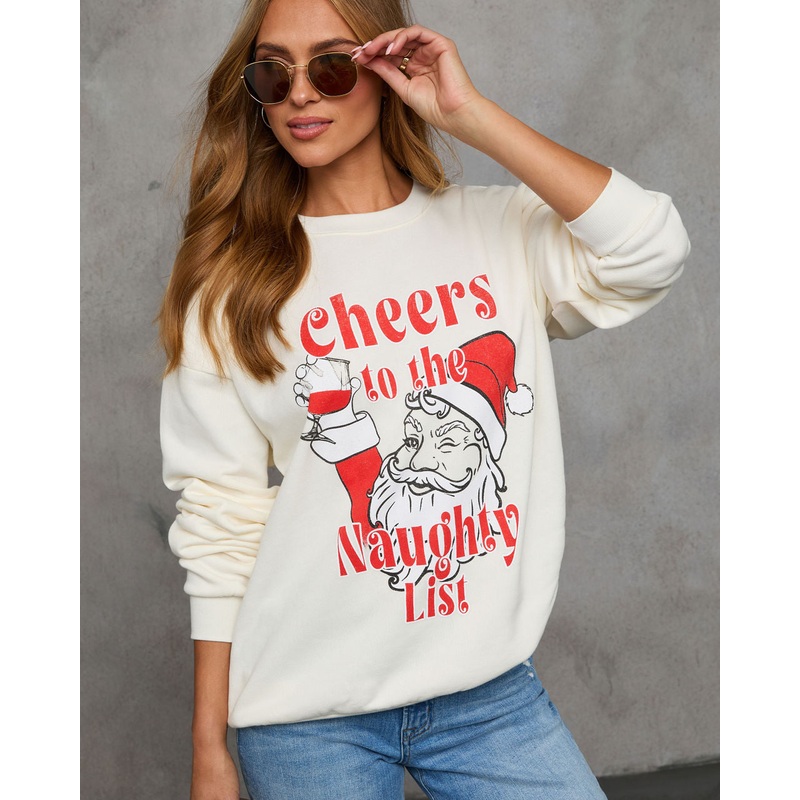 Cheers To The Naughty List Graphic Sweatshirt