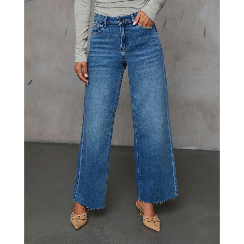Connie Super Stretch High Rise Frayed Hem Jeans