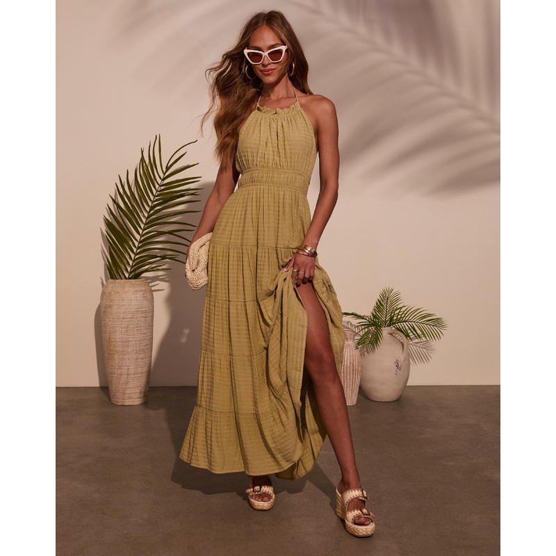 Good Timer  Halter A Line Maxi Dress