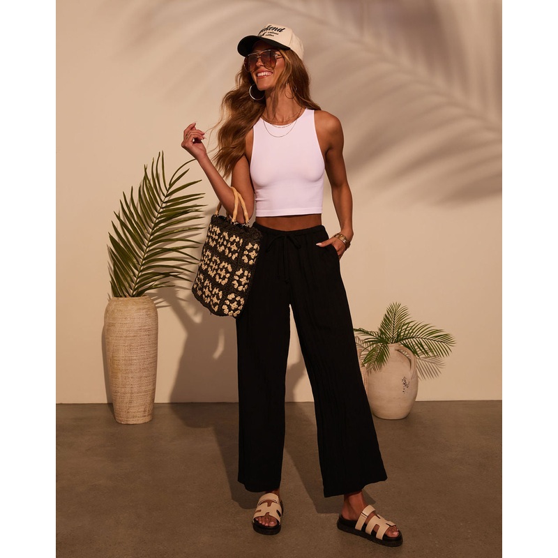 Juliena Waist Tie Pants|Black|S|M|L