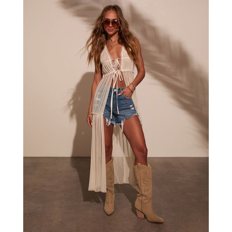 Lorenza Chiffon Flyaway Top|Off-White|S|M|L